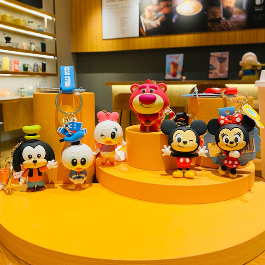 Mickey Mouse Minnie cartoon keychain