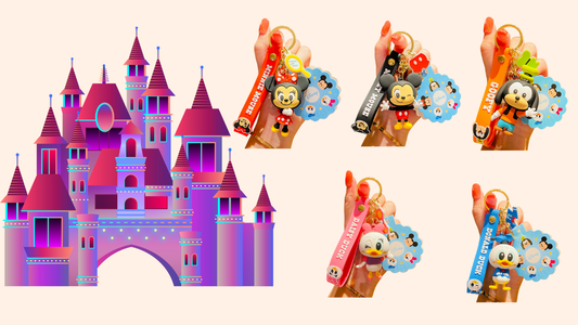 Mickey Mouse Minnie cartoon keychain