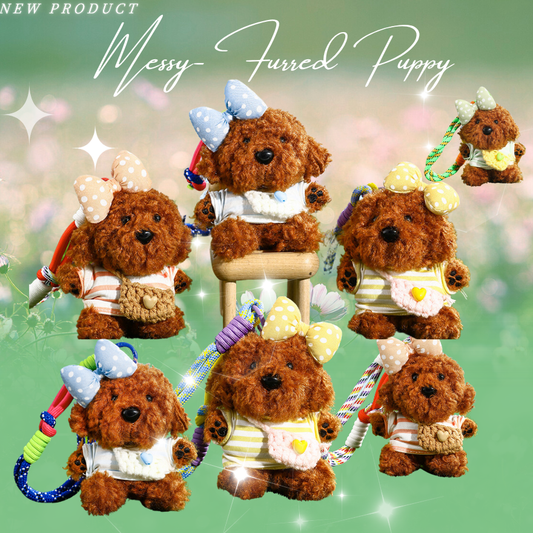 Plush puppy pendant