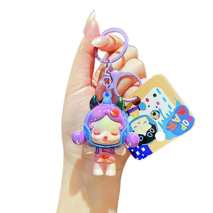 Creative Demon Sleeping Girl Universal Colorful Plush Doll Keychain Enchanting Demon Girl Keychain - A Stylish and Quirky Accessory